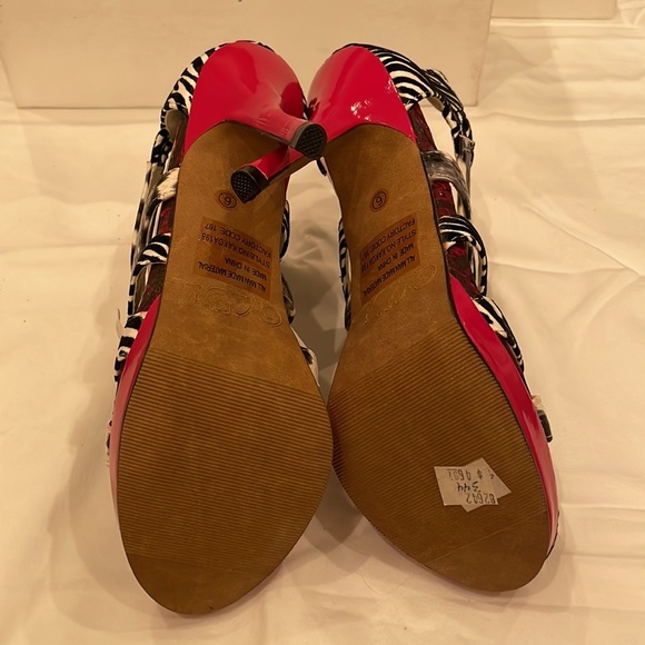 Never worn Wild Rose zebra and snake print with red platform and heels - Picture 3 of 5